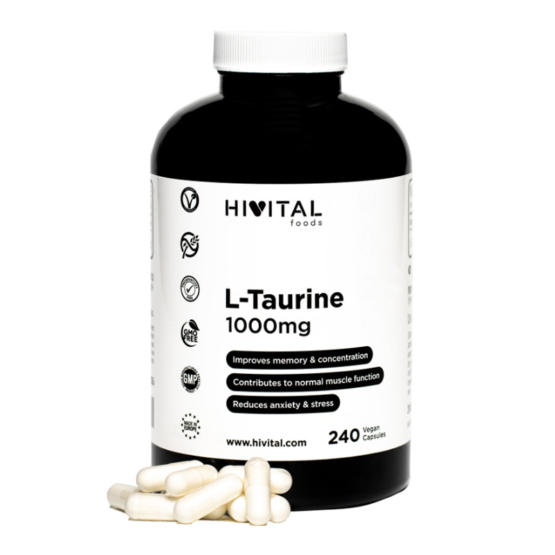 HIVITAL L-TAURINA 1000 MG  240 CÁPSULAS VEGANAS