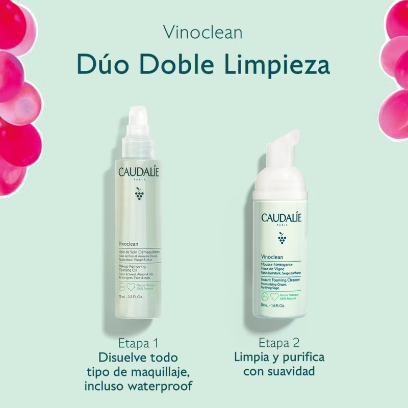 CAUDALIE VINOCLEAN DOBLE ACEITE 75 ML+ESPUMA 50M